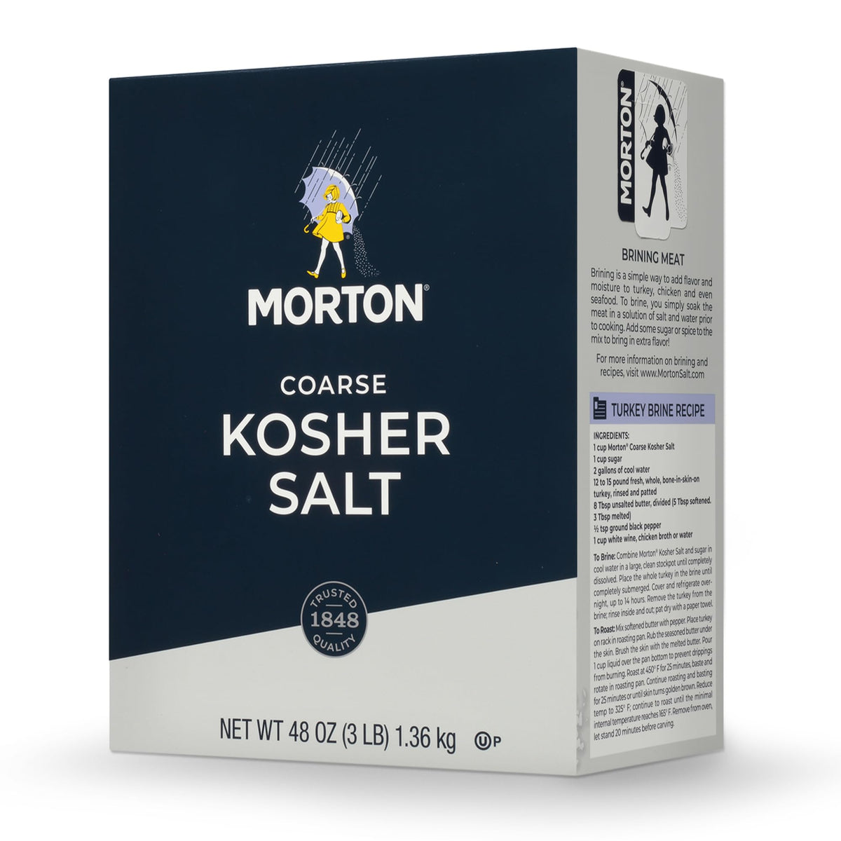 Morton Kosher Salt crystals in shaker top view for easy seasoning