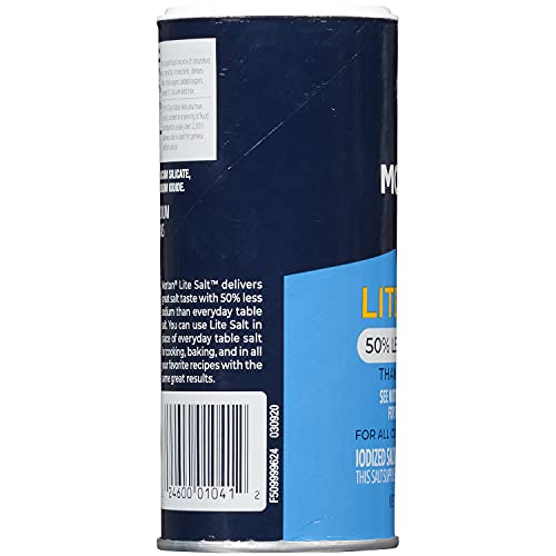 Morton Lite Salt 6-pack display in pantry for easy meal prep