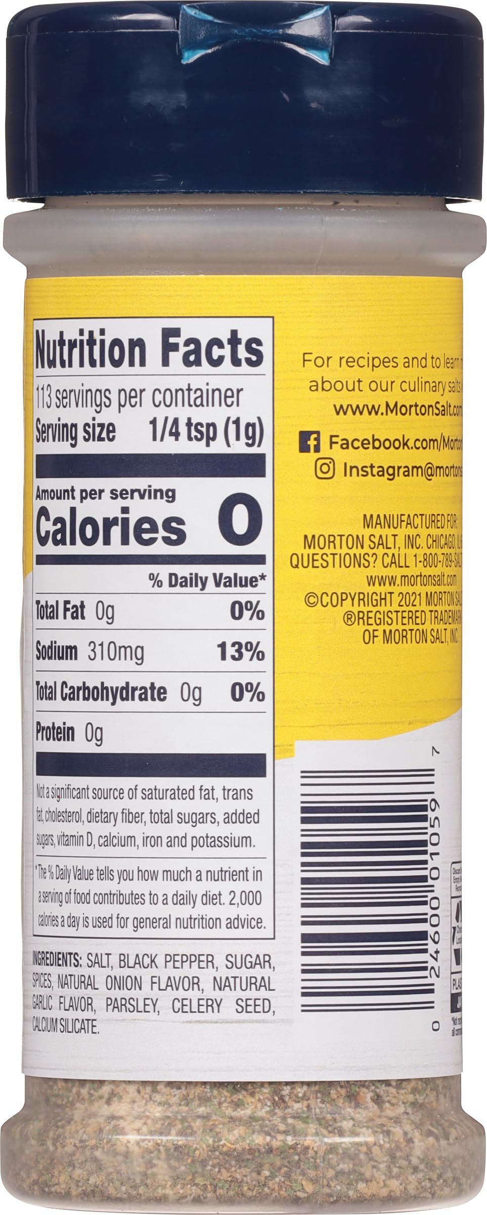 Morton Nature's Seasons on table during a meal for at-table seasoning