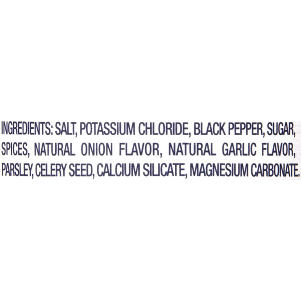 Morton Nature's Seasons reduced-sodium spice blend closeup highlights balanced onion and garlic flavors.