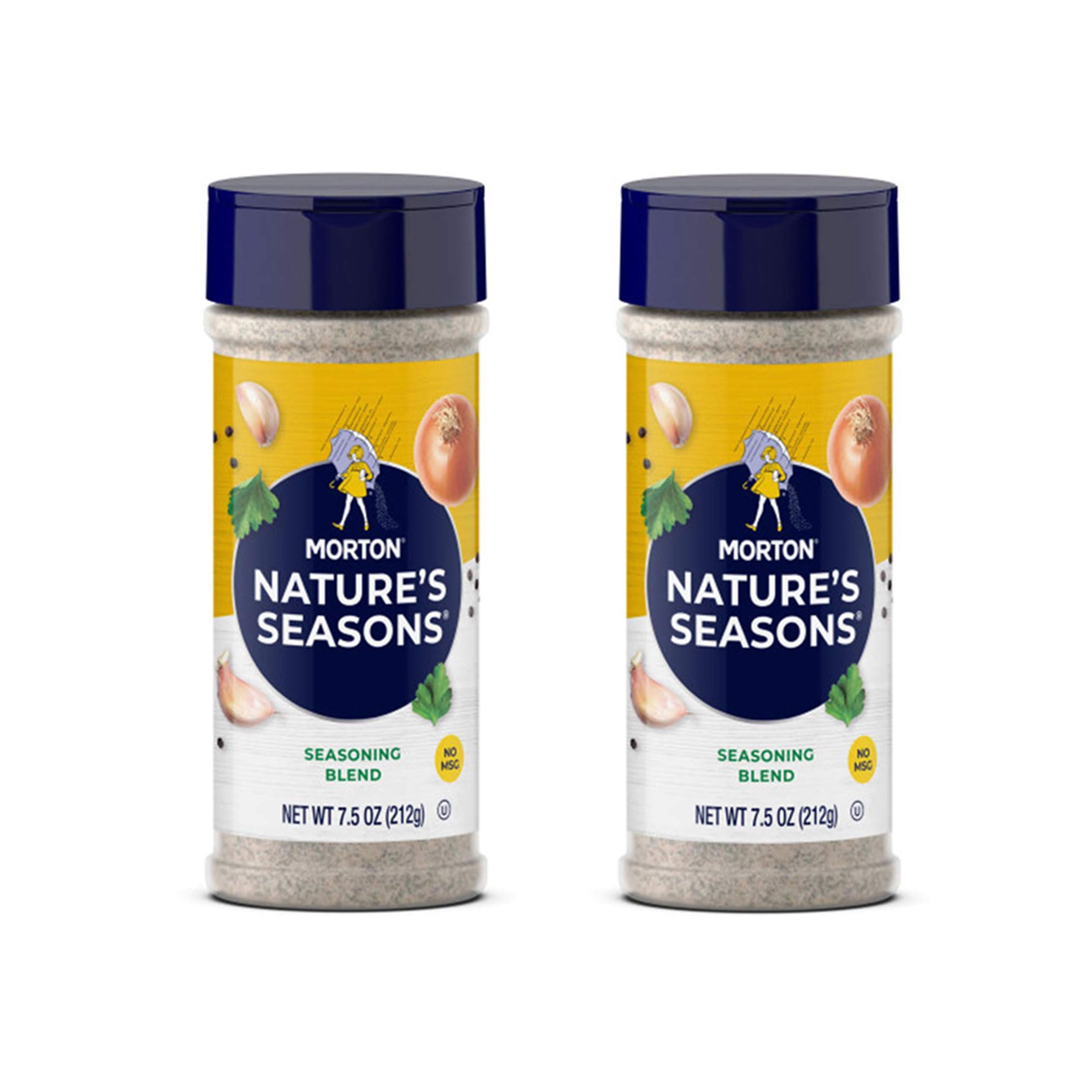 Morton Nature's Seasons seasoning blend jar close-up for savory chicken dishes.