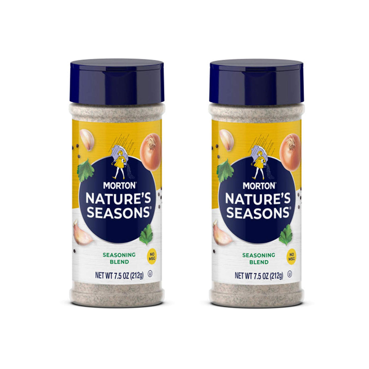 Morton Nature's Seasons seasoning blend jar close-up for savory chicken dishes.
