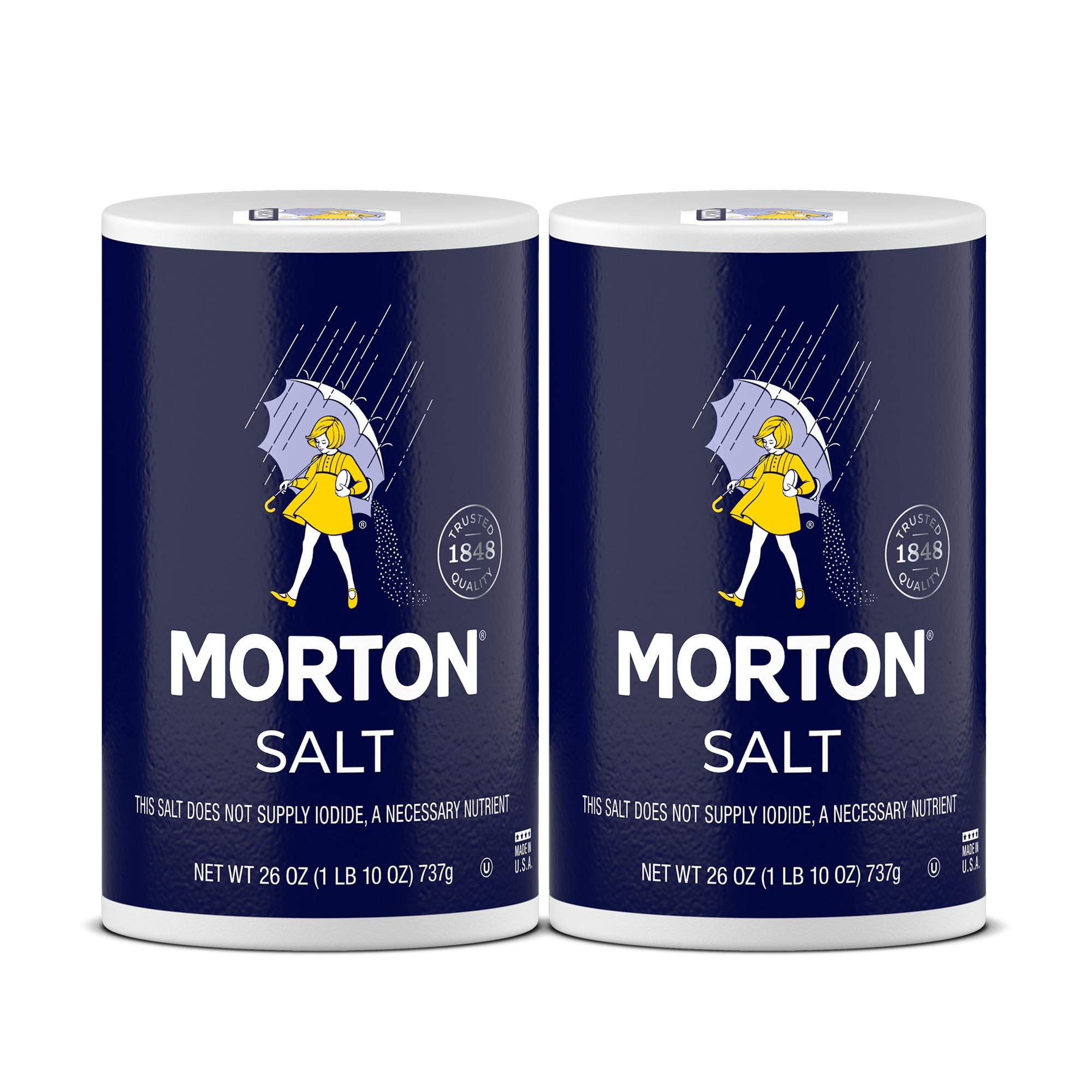 Morton Plain Salt bottle pour demonstrates easy, steady seasoning for cooking.