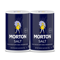 Morton Plain Salt bottle pour demonstrates easy, steady seasoning for cooking.