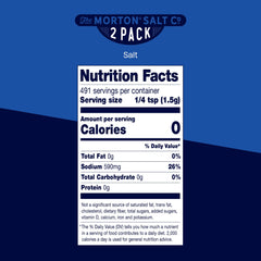 Close-up of Morton Plain Salt granules showing uniform texture for baking.
