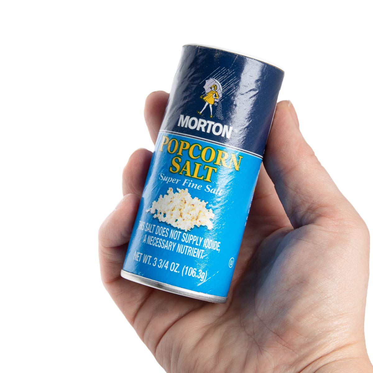 Morton Popcorn Salt Shaker trio on kitchen counter for versatile flavoring.