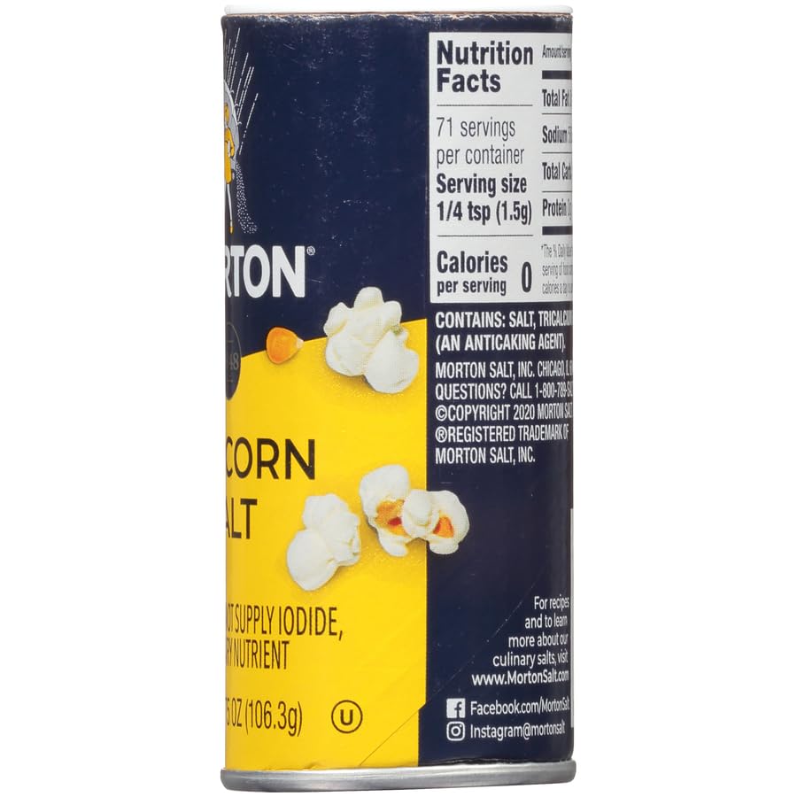 Morton Popcorn Salt on a popcorn bar setup demonstrates quick pinch-on flavor.