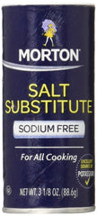 Morton Salt Substitute sodium-free bottle front, ideal for reducing sodium in everyday cooking.