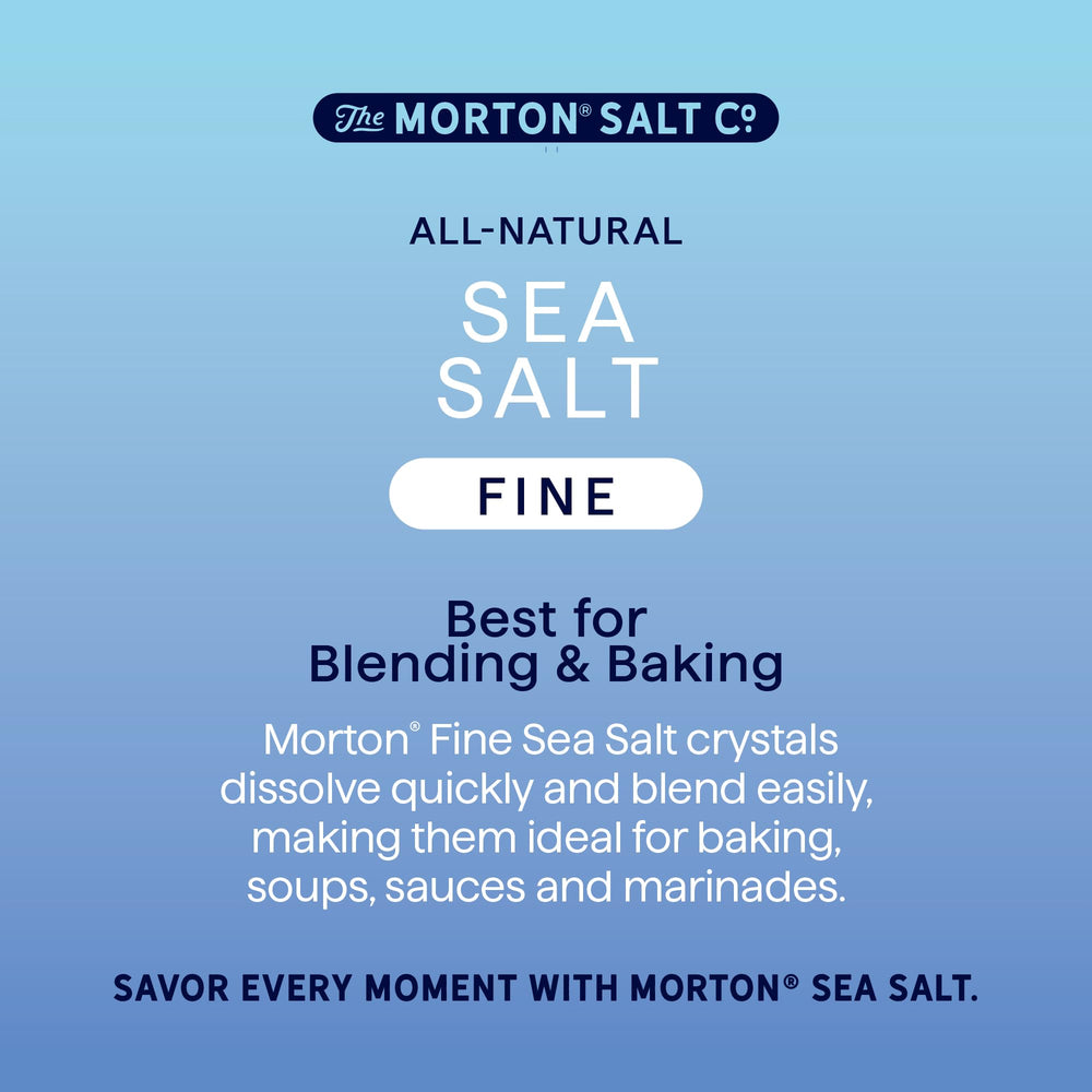 Morton Fine Sea Salt non-iodized option for natural flavor in meals