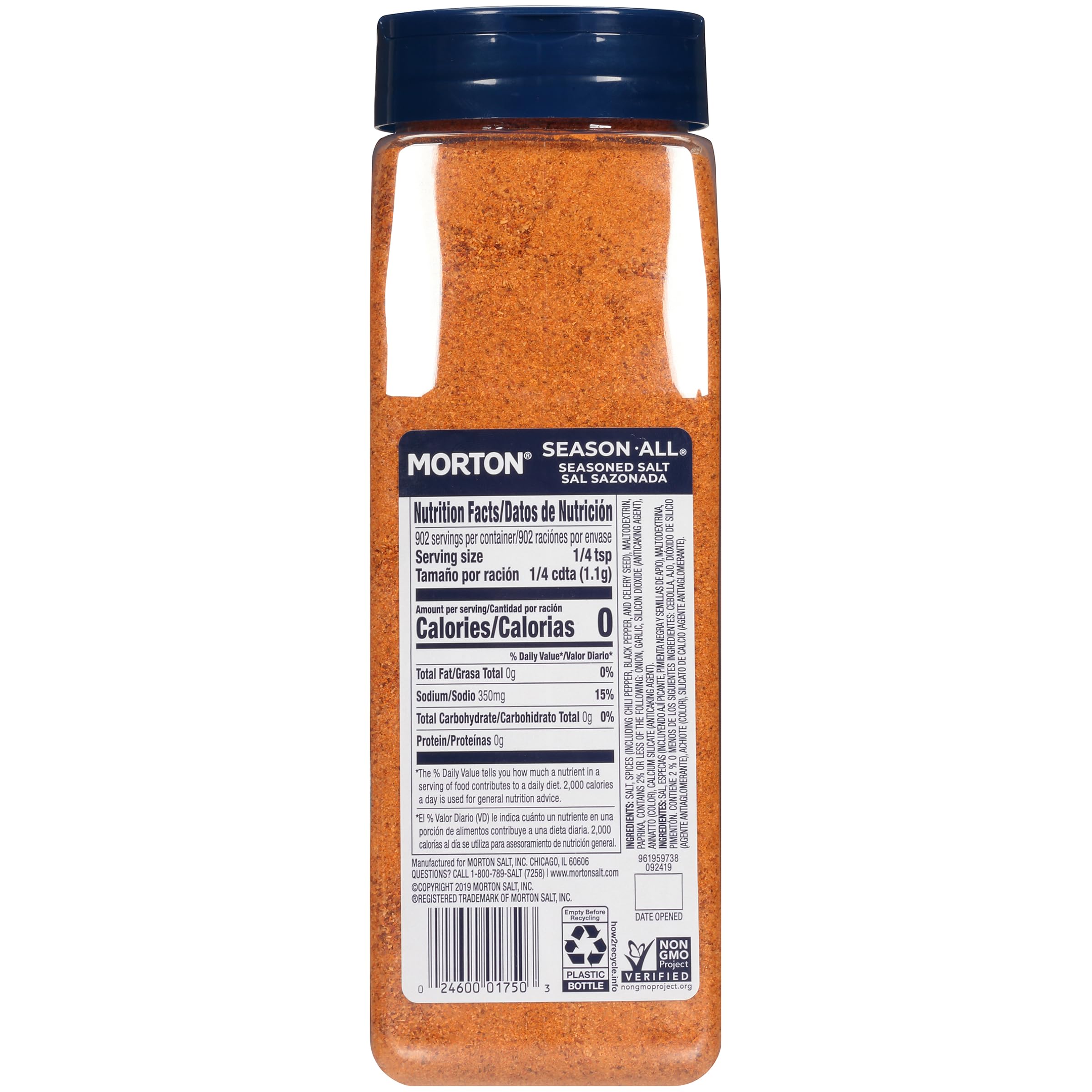 Morton Season-All Club 35oz shaker pack for bulk restaurant use and home cooking.