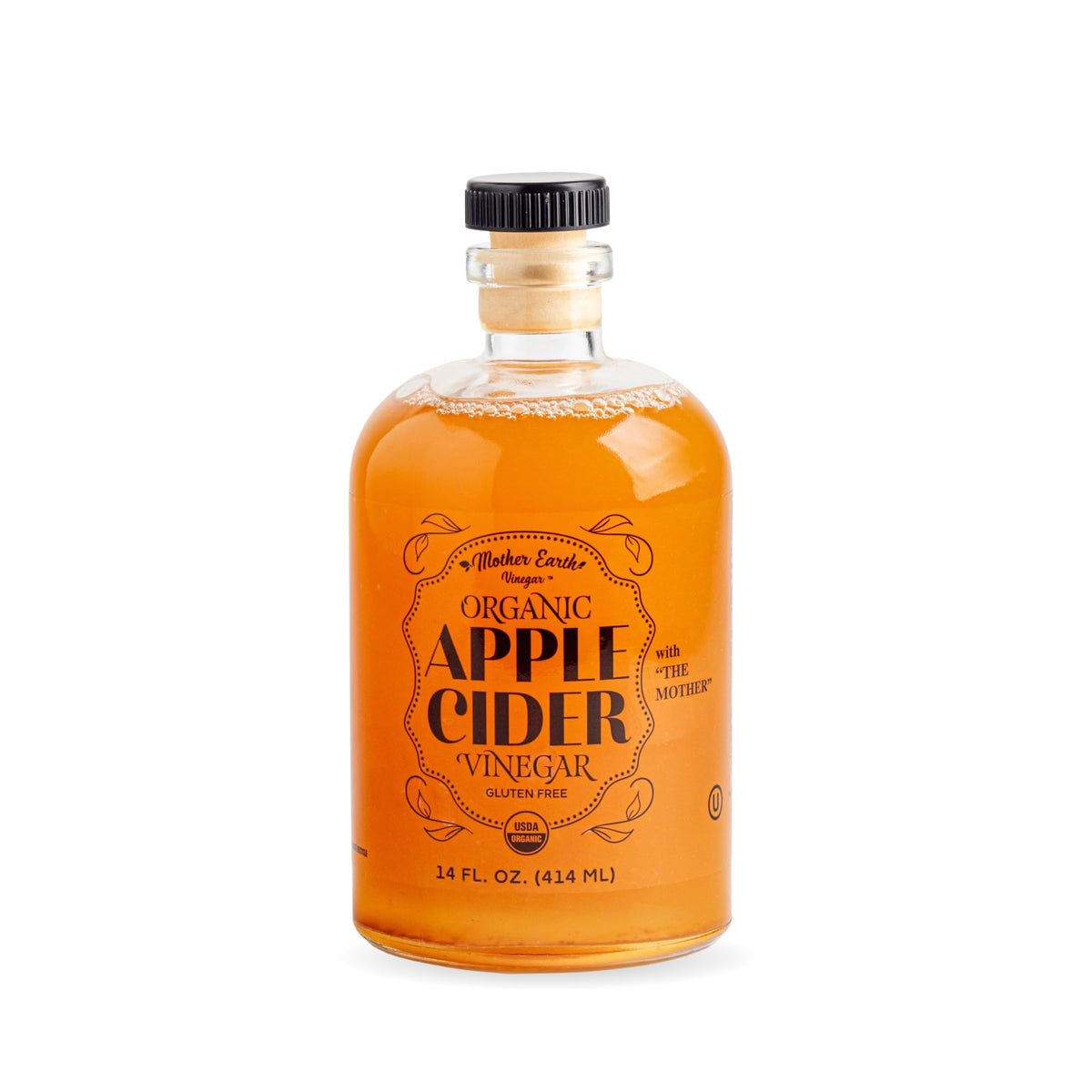 Mother Earth ACV bottle with pour spout for easy pouring.