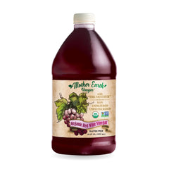 Mother Earth Organic Red Wine Vinegar with The Mother bottle pour for dressings