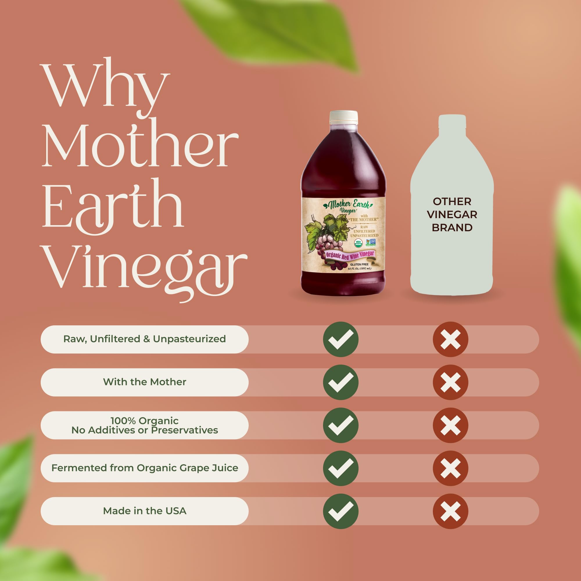 Mother Earth bottle stand presenting premium vinegar centerpiece in kitchen