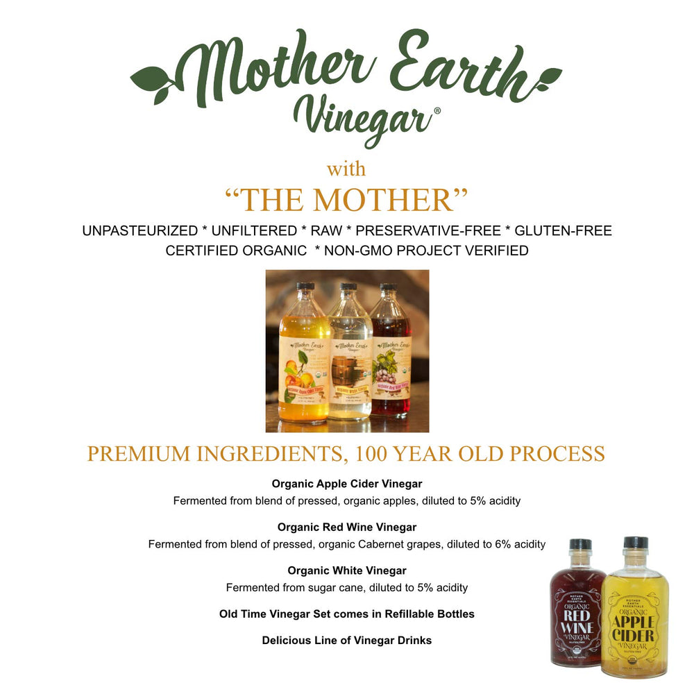 Food prep with Mother Earth Vinegar suits pickling and quick marinades.