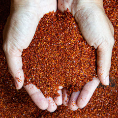 Mother-in-Law’s gochugaru is coarsely ground for texture in marinades and dishes