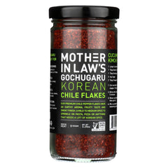 Mother In Law's Kimchi gochugaru jar with premium chili flakes for cooking