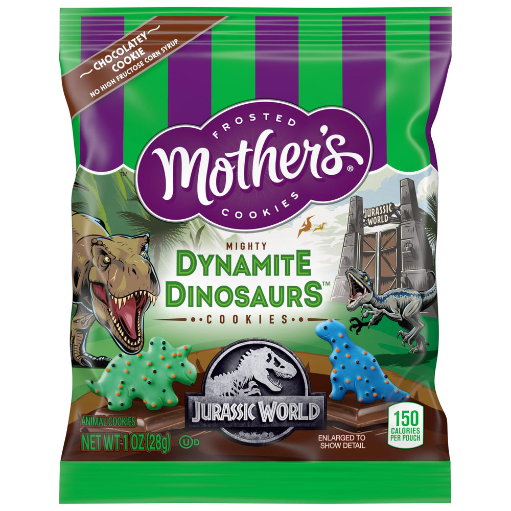 MOTHER'S Dynamite Dinosaurs cookies, a playful snack for family time and gatherings.