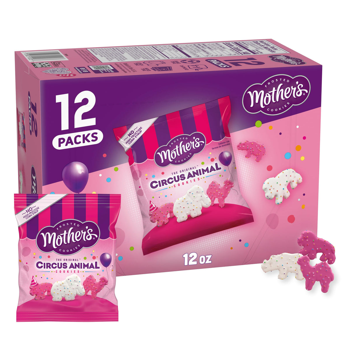 Mother's Circus Animal Cookies pouch 1oz ready for on-the-go snacking.