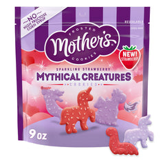 Mother's Sparkling Strawberry Mythical Creatures cookies in resealable bag keep bites fresh.
