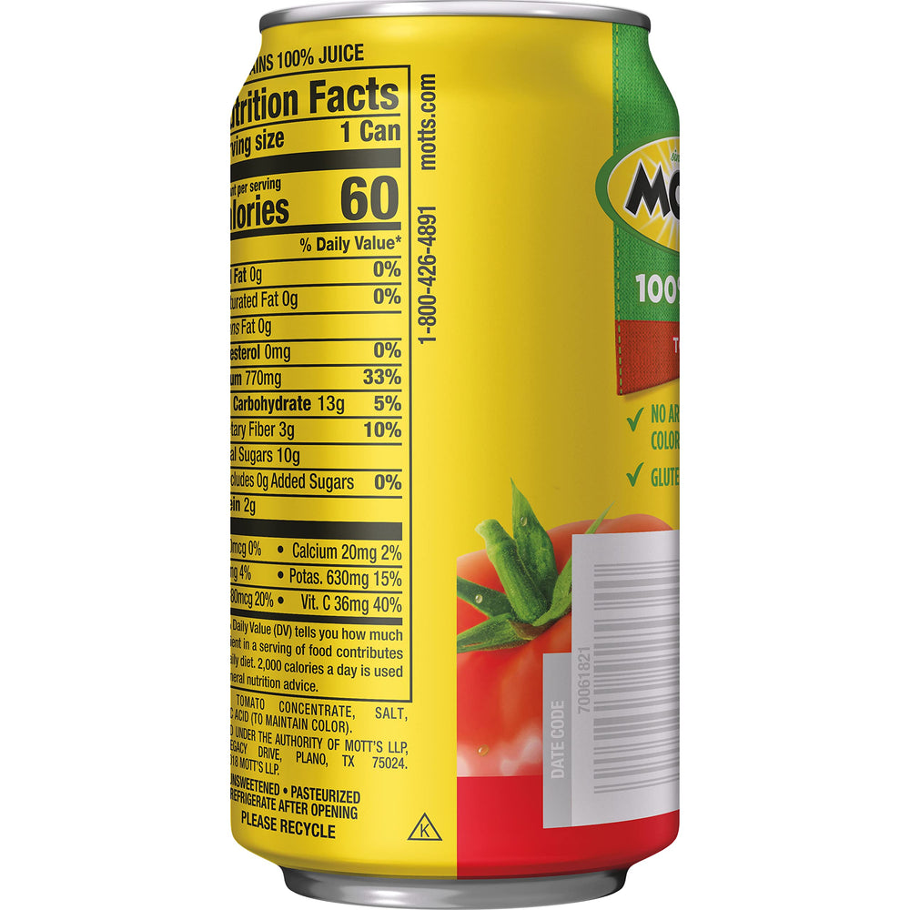 Chilled glass of Mott's tomato juice as a refreshing beverage base