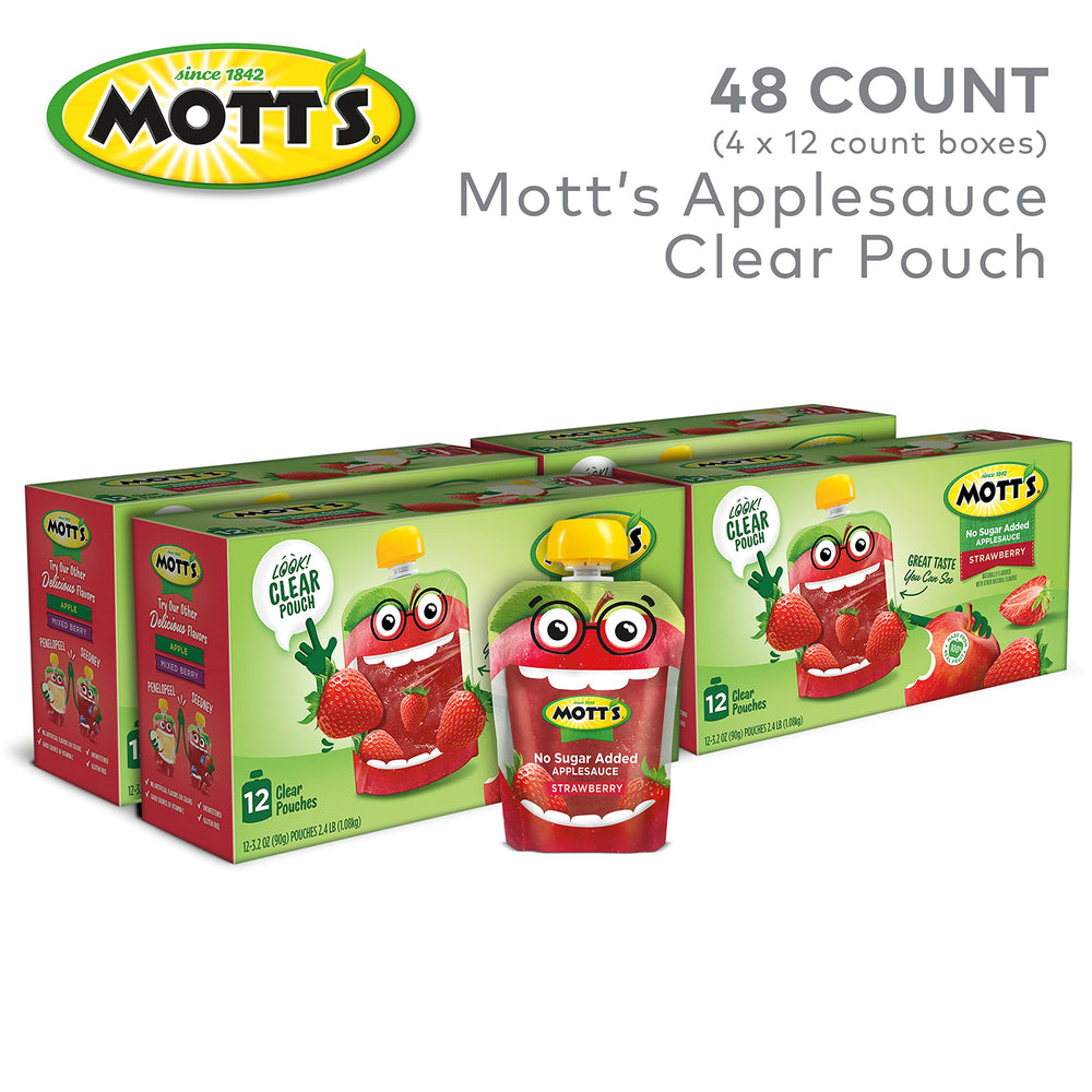 Mott's no artificial flavors badge on the pouch.
