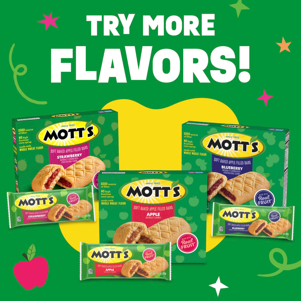 Family-friendly box of Mott's apple bars for sharing.