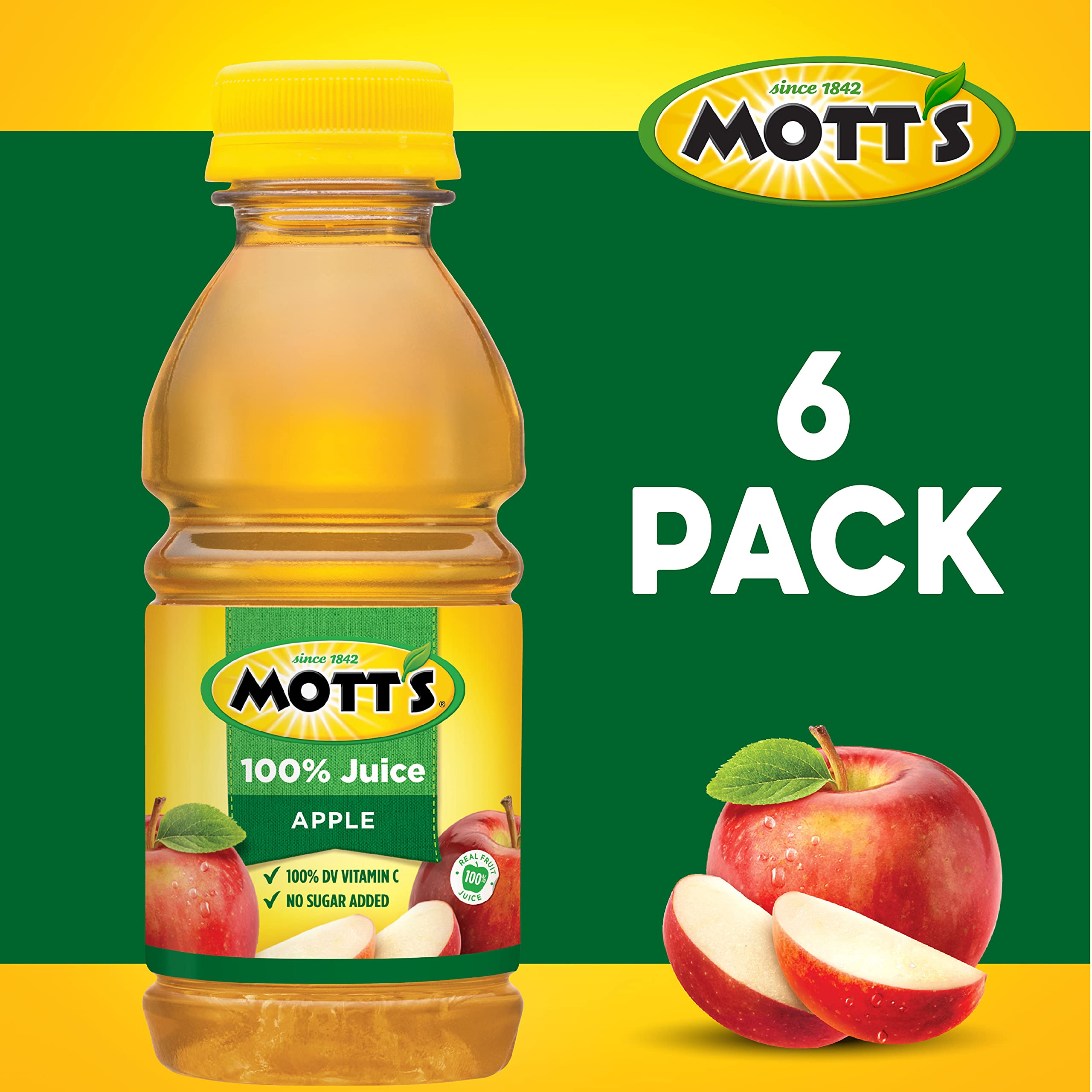 Mott's Apple Juice being poured into a glass with crisp apple flavor
