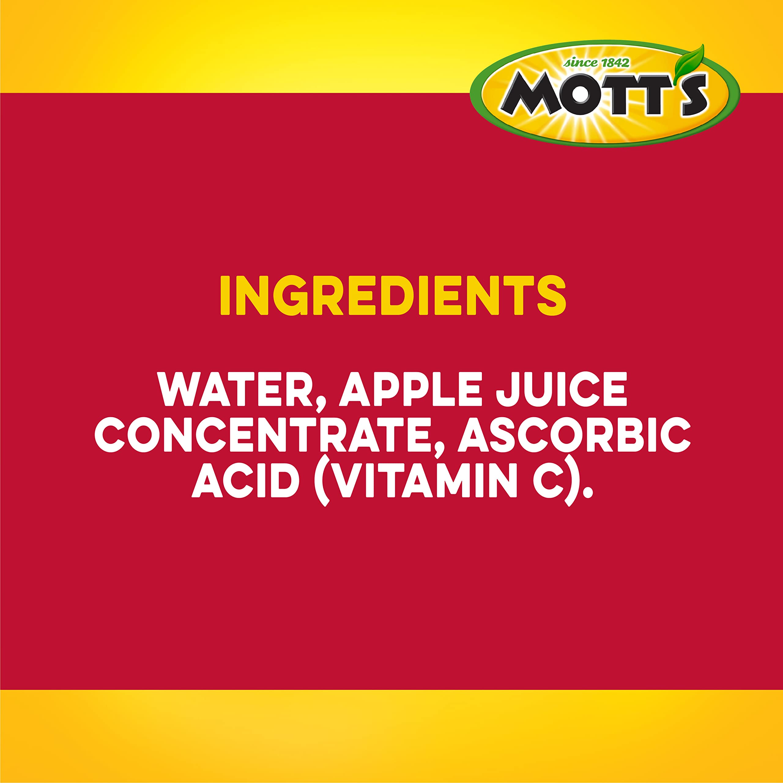 Close-up of the Mott's Apple Juice label highlighting 100% juice
