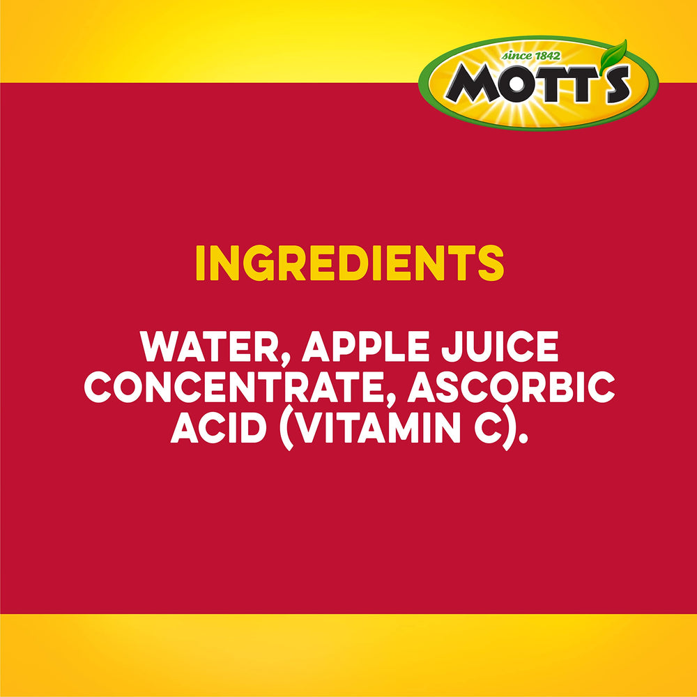 Close-up of the Mott's Apple Juice label highlighting 100% juice