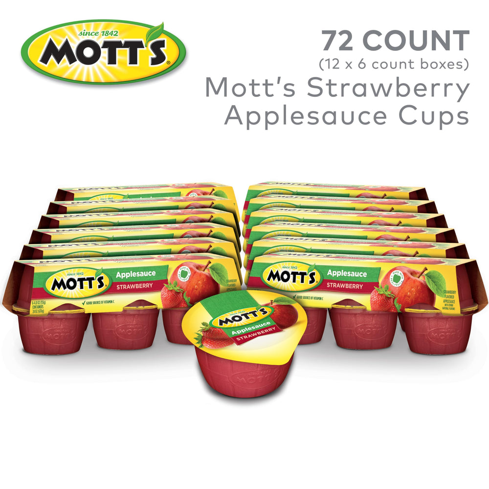 Mott's apple sauce clear cup lunchbox imagery highlights easy portion control.