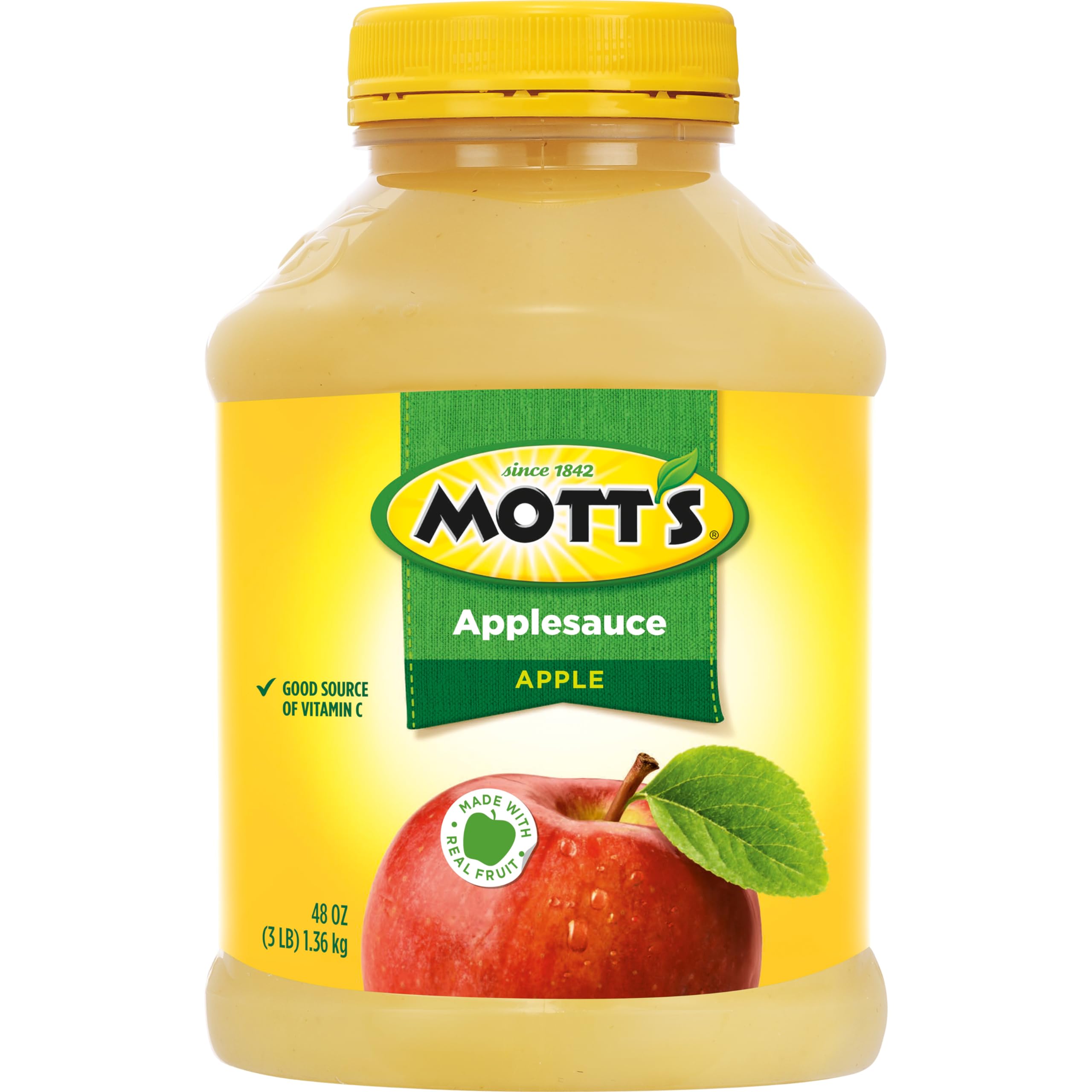 Cinnamon-flavored Mott's applesauce jar ready for snacking.