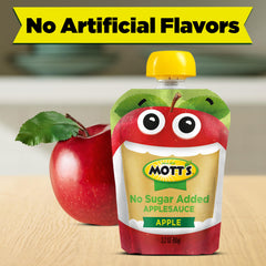Mott's applesauce with no artificial flavors preserves real fruit taste