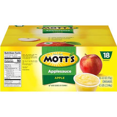 Mott's applesauce no artificial flavors label on pack for a clean snack choice.