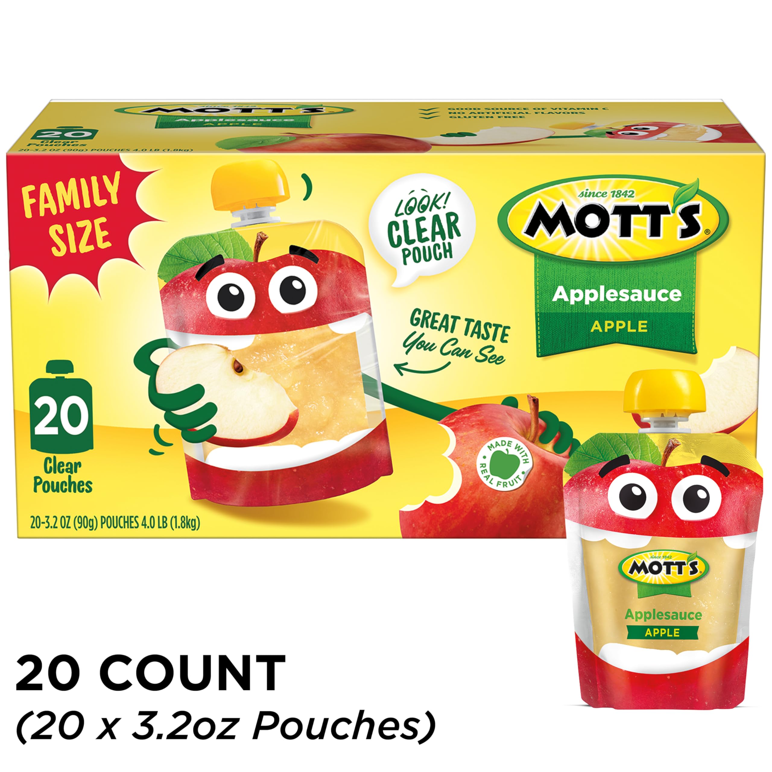 Motts Applesauce with no artificial flavors for healthy choices.