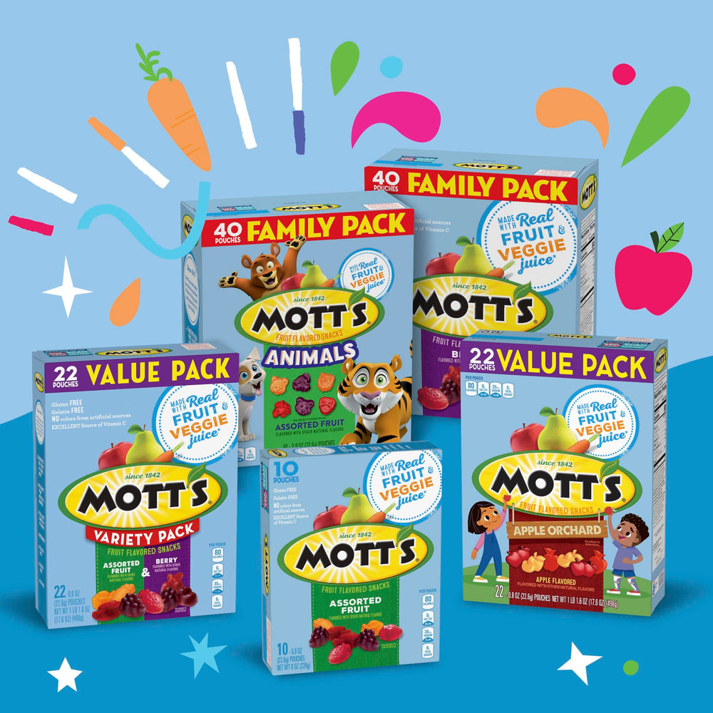 Mott's vitamin C boost per pouch highlights a functional snack.