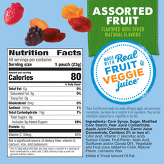 Motts pouch close-up showing bite-sized gummies for on-the-go snacking