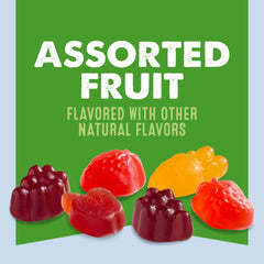 Mott's gelatin-free gummies close-up, real fruit flavors without gelatin.