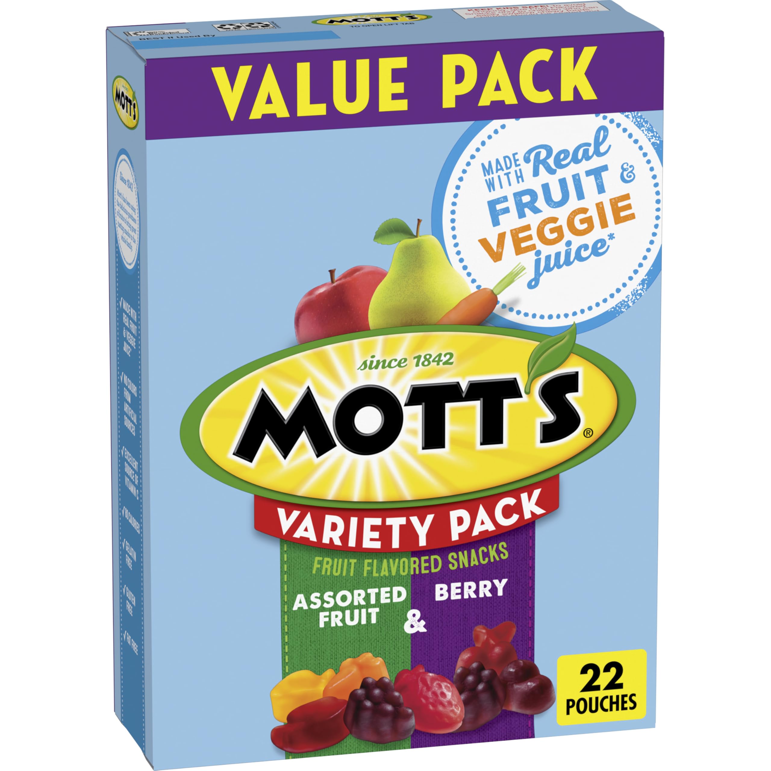 Mott's berry snacks pouch, convenient on-the-go snack for kids