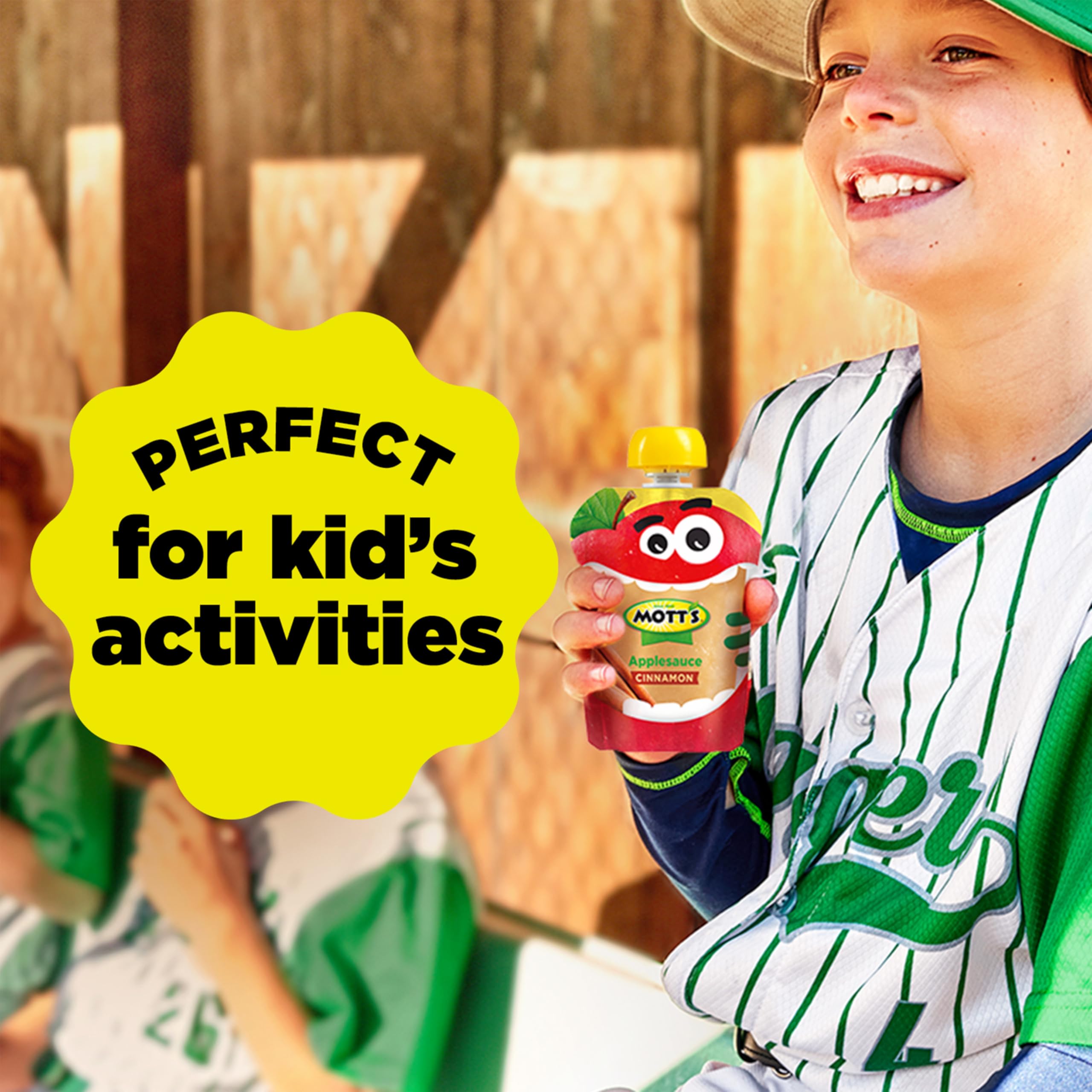 Mott's Cinnamon Applesauce ingredient visual featuring real fruit.