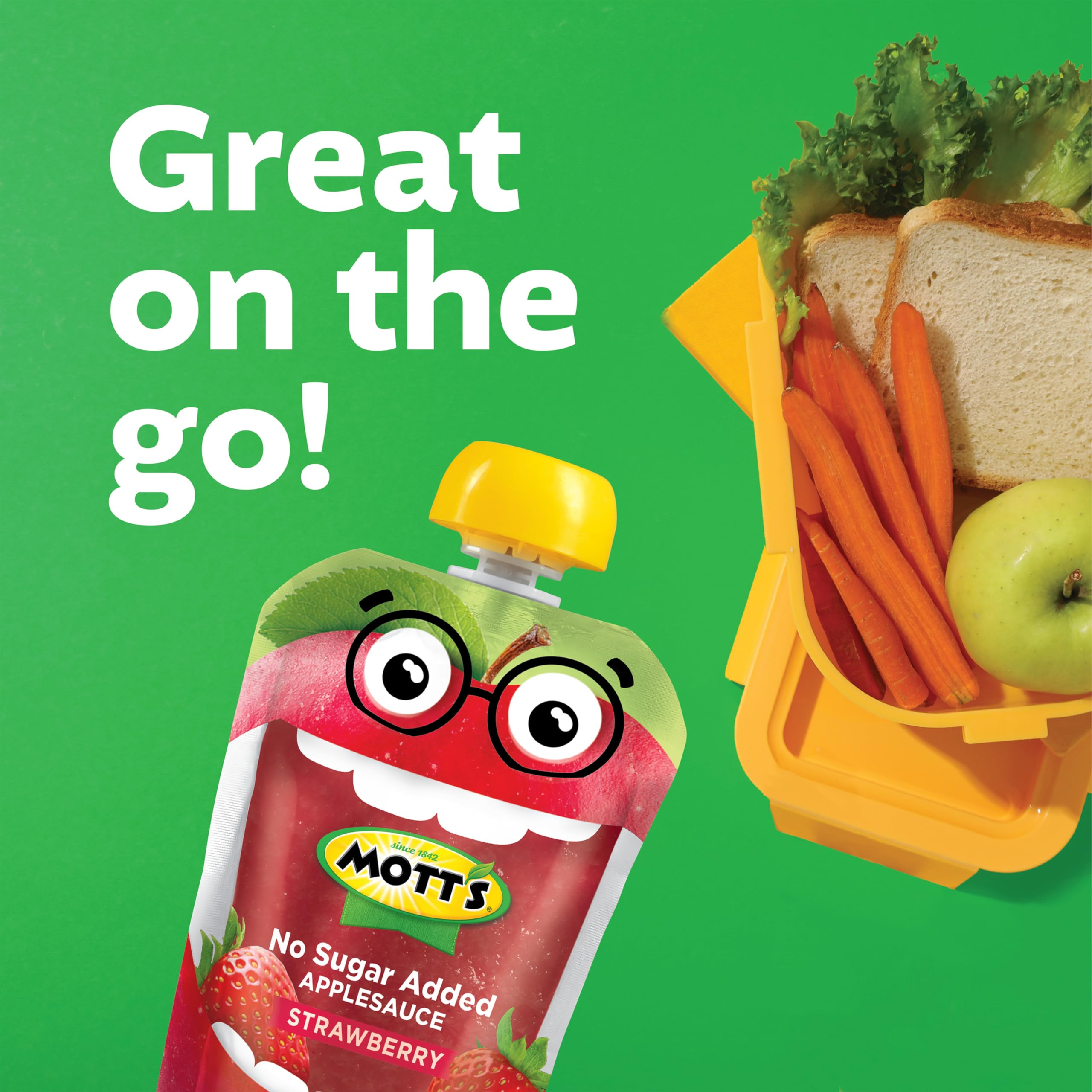 Mott's on-the-go snack idea with portable squeeze pouch.