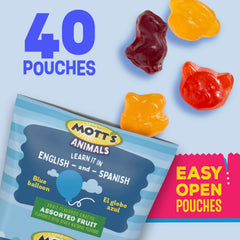 Mott's gluten-free fruit snacks in playful animal shapes for kids.