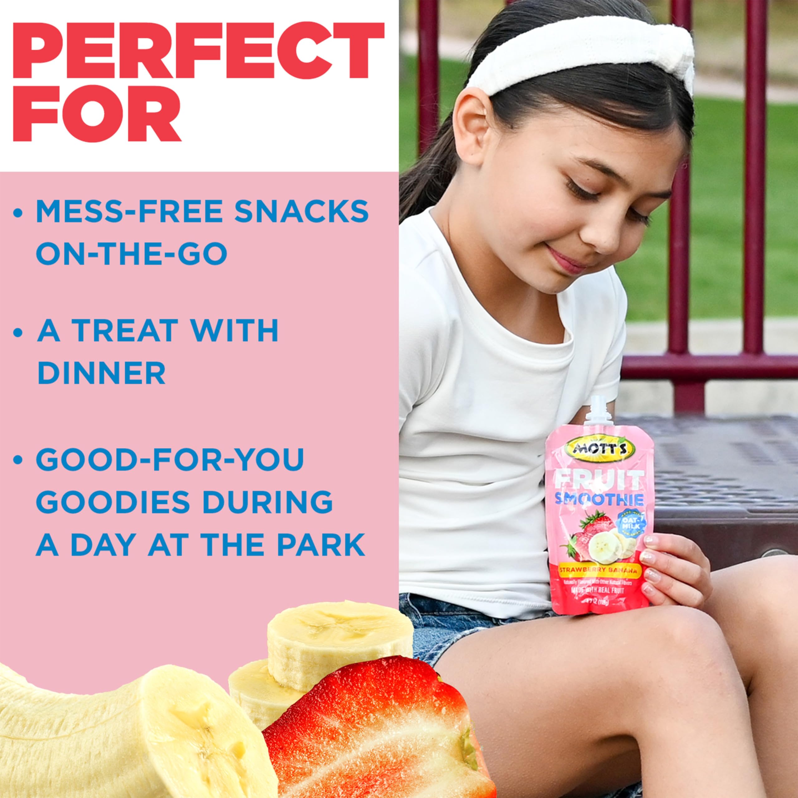 Mott's Fruit Smoothies fruit-forward flavor emphasis for daily enjoyment