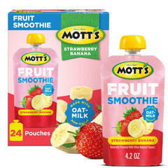 Mott's Fruit Smoothies strawberry-banana pouch ready-to-go for busy mornings