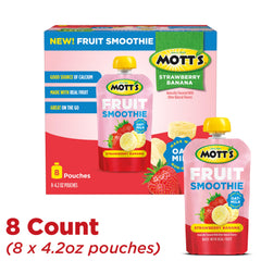 Mott's Smoothies glass serving image highlights creamy oatmilk texture.