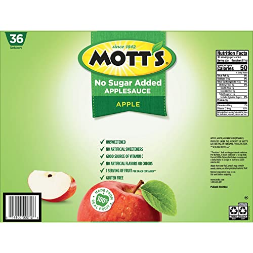 Mott's applesauce 3.9 oz cups on-the-go shows portable fruit snack for busy days.