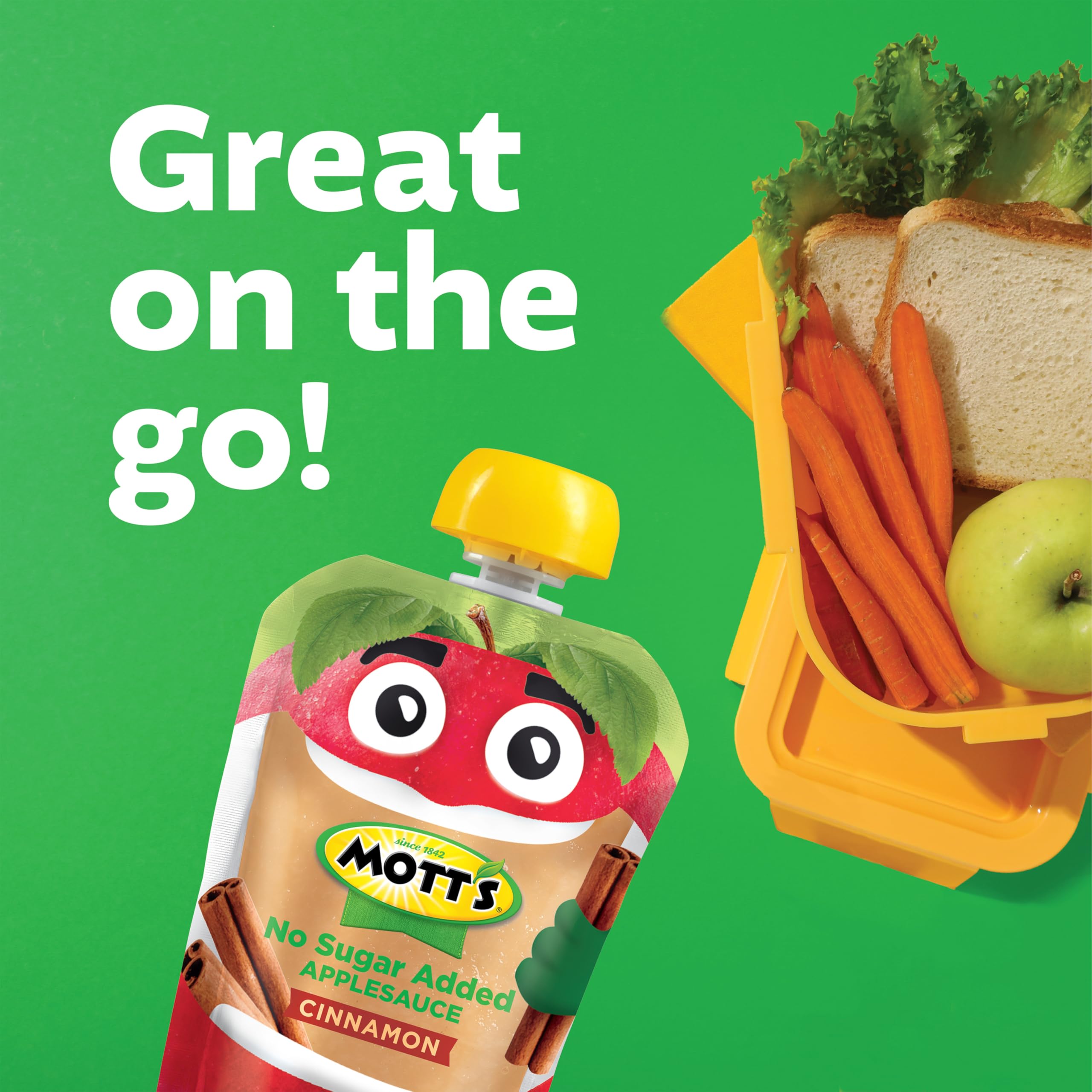 Mott's No Sugar Added Cinnamon Applesauce family snacking for shared fruit flavor
