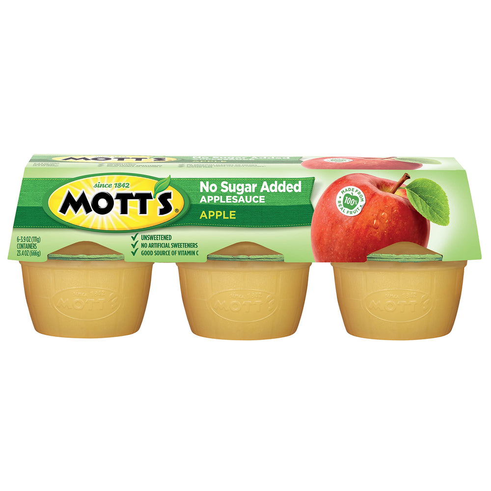 Pack of 12 packs of 6 Mott's applesauce cups.