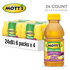Mott’s Pineapple Passion Fruit juice glass - vibrant golden hue and refreshing aroma