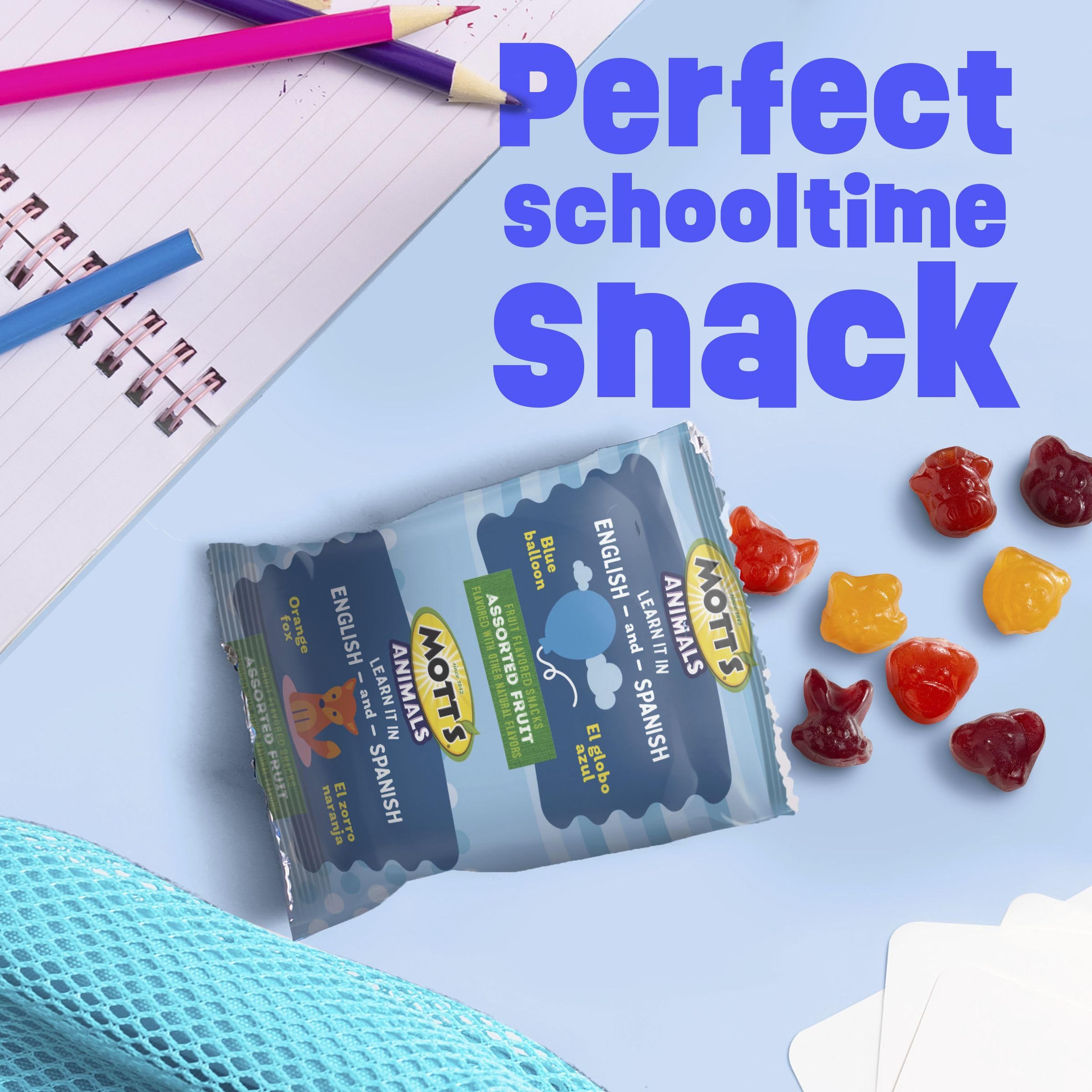 Mott's snacks in portable pouches for car trips and busy days.