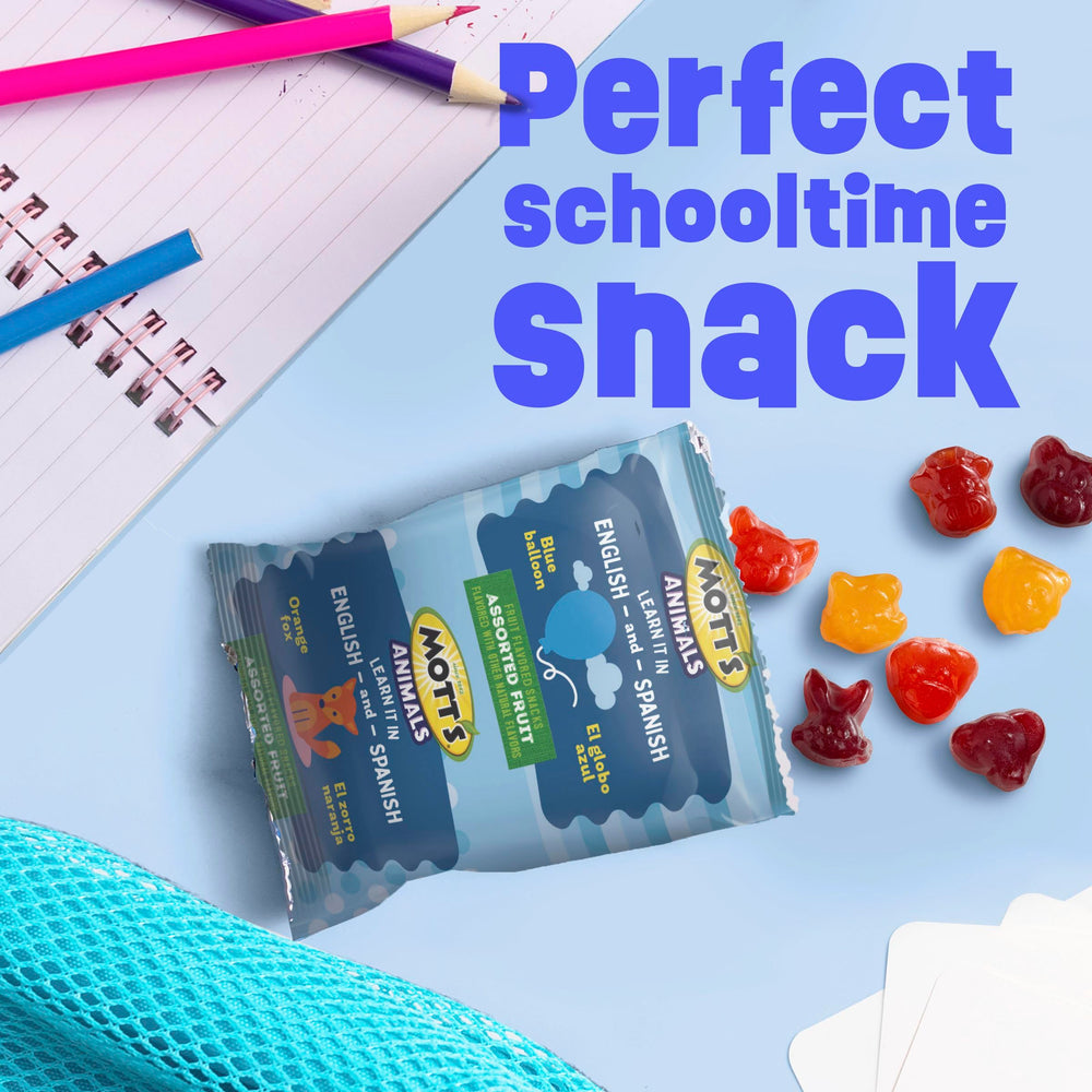 Mott's snacks in portable pouches for car trips and busy days.